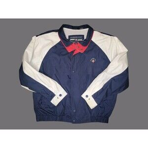 Vtg Members Only Mariner Sailing Jacket Mens LG Blue White Red Full Zip 90s